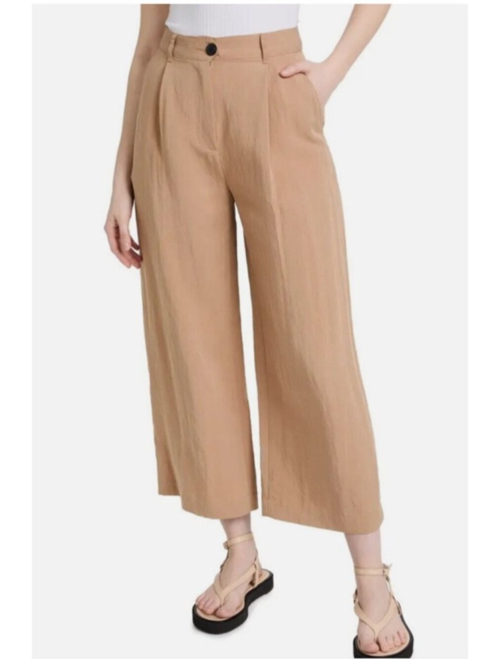 Rag & Bone Women’s Dark Khaki Ivy Culotte Cropped Pants 2 - Picture 3 of 13